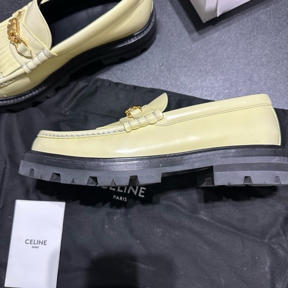 Celine Margaret Cream Chunky Triomphe Platform Loafers - Size 39 New with Box - Picture 4 of 14